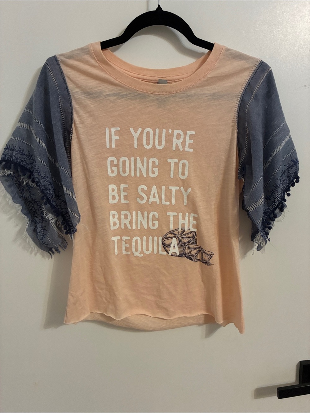 Home Sewn Shirt Fits Like Small “If you’re going to be salty bring the tequila”